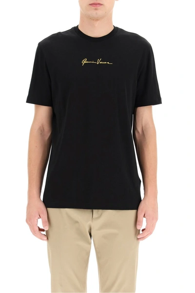Shop Versace Gv Signature T-shirt In Nero