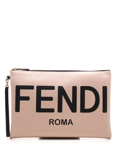 Shop Fendi Large Flat Pouch In Pink