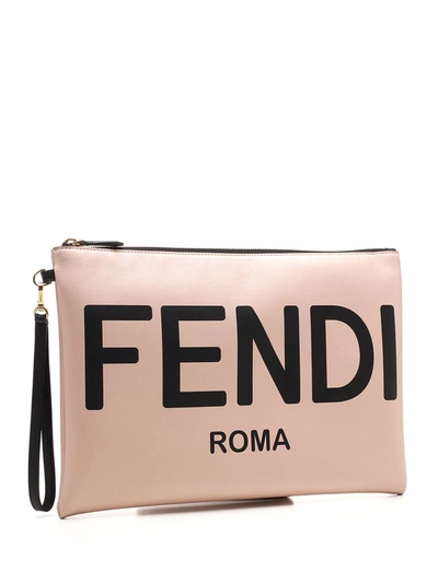 Shop Fendi Large Flat Pouch In Pink