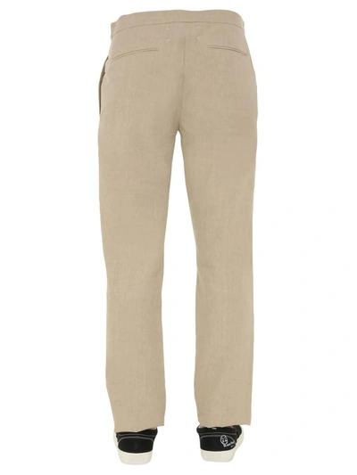 Shop Maison Margiela Pants With Coulisse In Beige