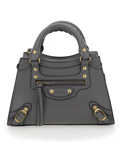 Shop Balenciaga Neo Classic Mini Top Handle Bag In Grey