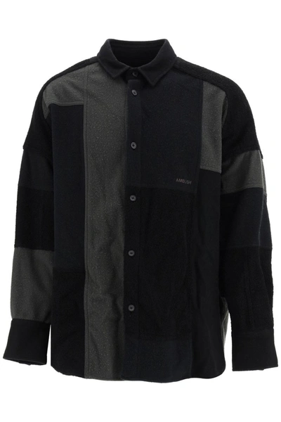Shop Ambush Multi-material Patchwork Shirt In Black Multi