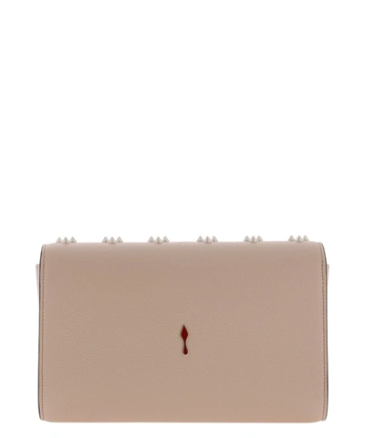 Shop Christian Louboutin Paloma Clutch In Beige