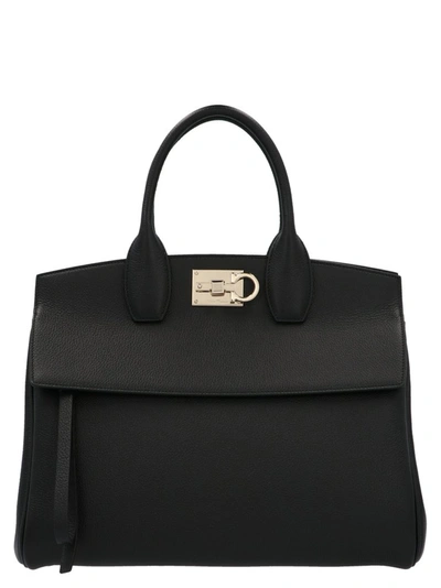 Shop Ferragamo Salvatore  Studio Tote Bag In Black