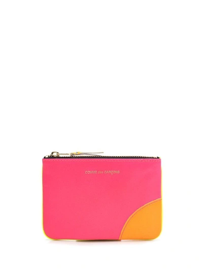 Shop Comme Des Garçons Wallet Colour Block Coin Pouch In Multi