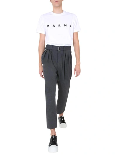 Shop Marni Crew Neck T-shirt In White