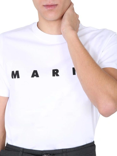 Shop Marni Crew Neck T-shirt In White