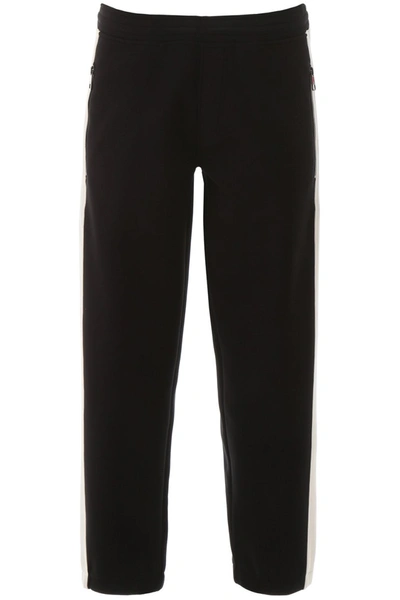 Shop Neil Barrett Joggers With Side Bands In Black Off White Black
