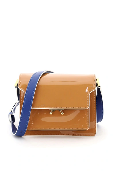 Shop Marni Trunk Mini Shoulder Bag In Brown