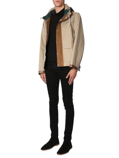 Shop Mackintosh Hooded Jacket In Beige