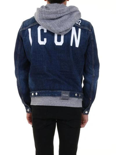 Shop Dsquared2 Icon Denim Jacket In Blue