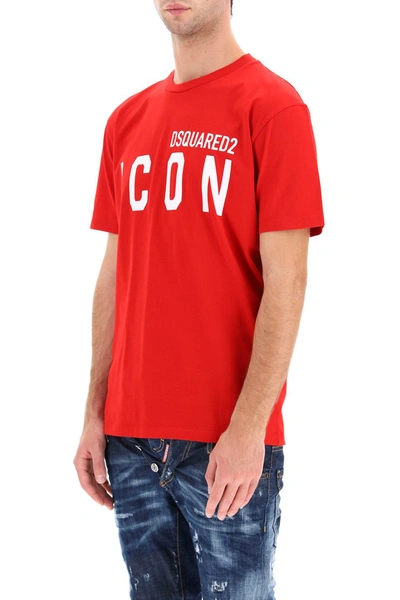 Shop Dsquared2 Icon Print T-shirt In Red