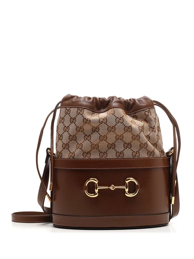 Shop Gucci Horsebit 1955 Bucket Bag In Brown