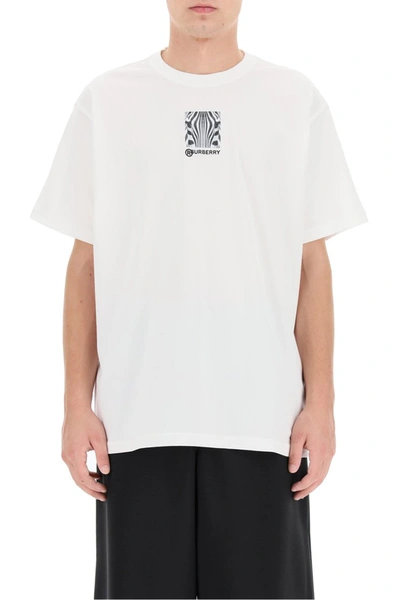 Shop Burberry T-shirt With Collage Print In White