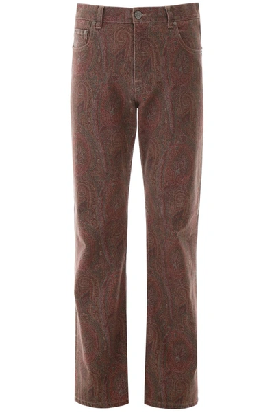 Shop Etro Paisley Jeans In Rosso