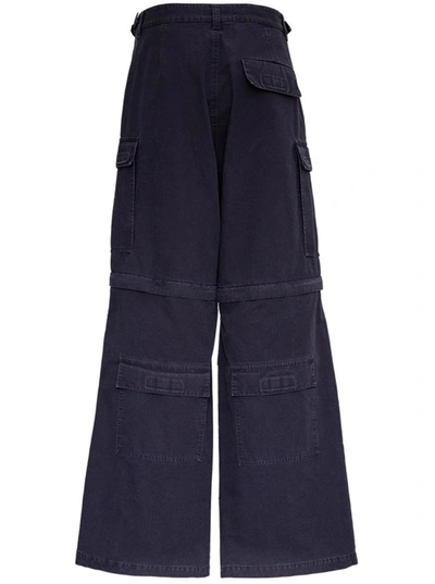 Shop Balenciaga Blue Cotton Cargo Pants