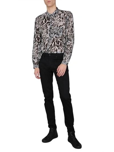 Shop Saint Laurent Skinny Fit Shirt In Black