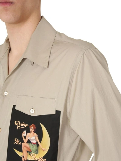 Shop Dolce & Gabbana Oversize Fit Shirt In Beige