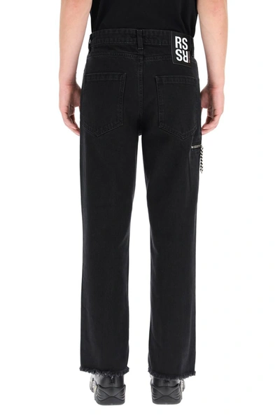 Shop Raf Simons Cropped Basic Jeans In Black