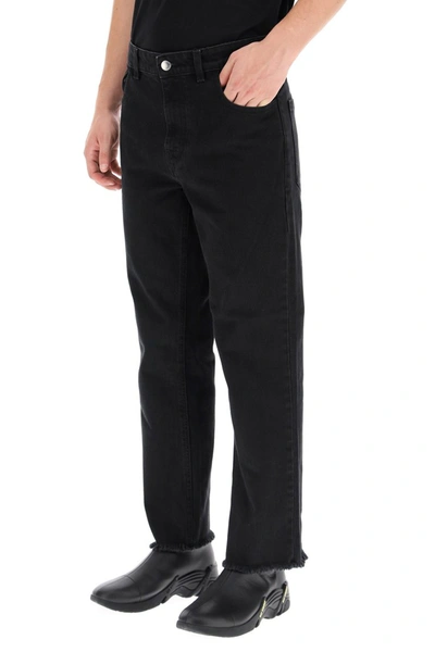 Shop Raf Simons Cropped Basic Jeans In Black