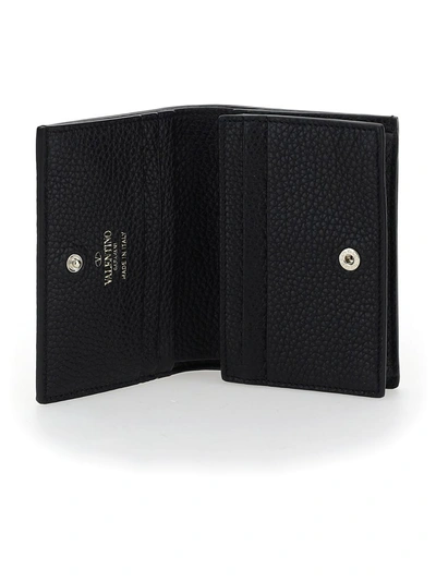 Shop Valentino Garavani Rockstud Small Compact Wallet In Black