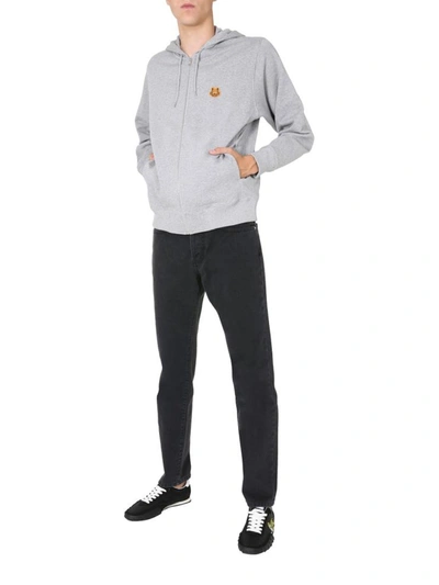 Shop Kenzo Sweatshirt With Zip In Grey
