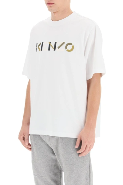 Shop Kenzo T-shirt With Multicolour Logo In Blanc