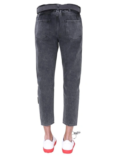 Shop Off-white Slim Low Crotch Jeans In Charcoal