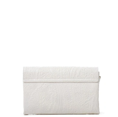 Shop Etro Paisley Embossed Shoulder Bag In White