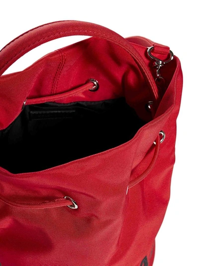 Shop Balenciaga Wheel Drawstring Xs Bucket Bag In Red