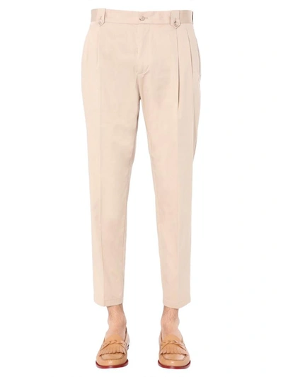 Shop Dolce & Gabbana Pants With Clips In Beige