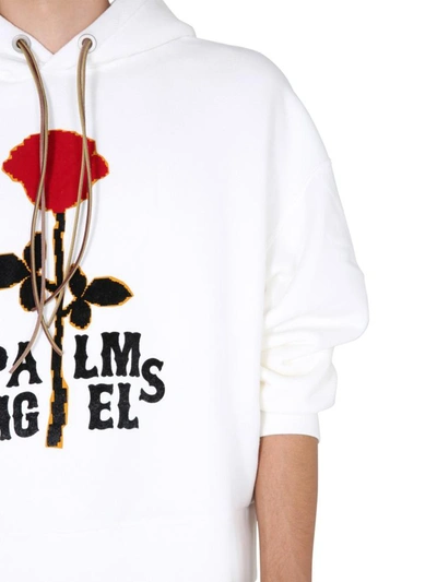 Shop Palm Angels Hoodie In White