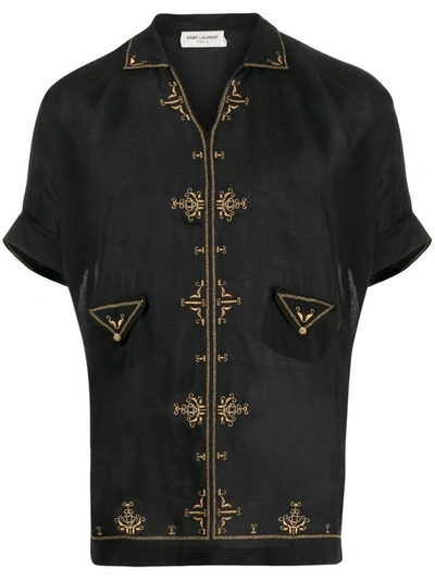 Shop Saint Laurent Shirts In Nero