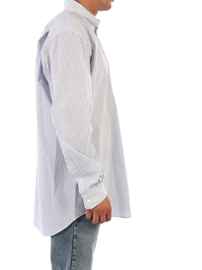 Shop Balenciaga Striped Shirt In White