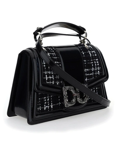 Shop Dolce & Gabbana Dg Amore Tweed Shoulder Bag In Black