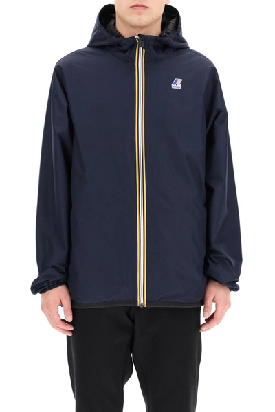 Shop Fendi X K-way Reversible Windbreaker Jacket In Black Blue