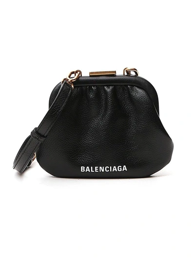 Shop Balenciaga Cloud Coin Purse In Black