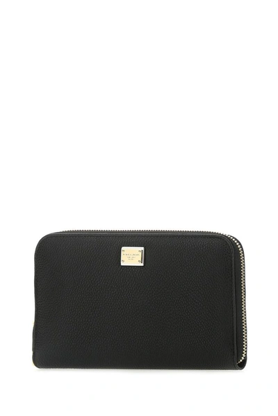 Shop Dolce & Gabbana Logo Plaque Zipped Wallet In Black