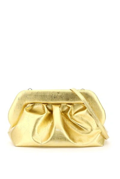 Shop Themoirè Bios Cork Gathered Clutch Bag In Gold