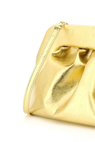 Shop Themoirè Bios Cork Gathered Clutch Bag In Gold
