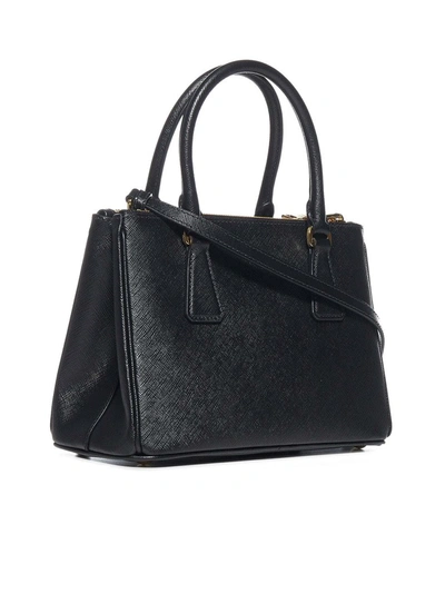 Shop Prada Galleria Saffiano Mini Tote Bag In Black