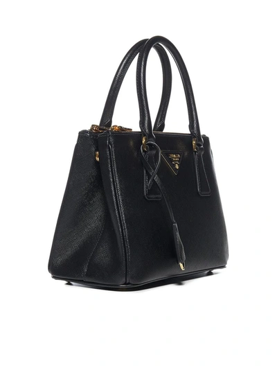 Shop Prada Galleria Saffiano Mini Tote Bag In Black