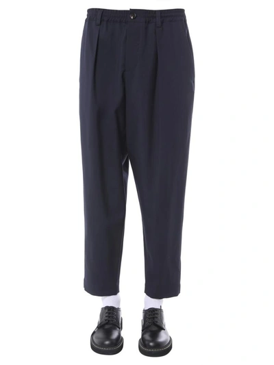 Shop Marni Wool Trousers In Blue