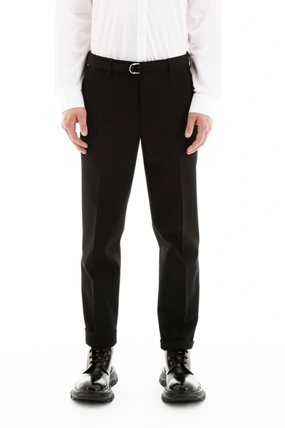 Shop Helmut Lang Wool Gabardine Trousers In Black
