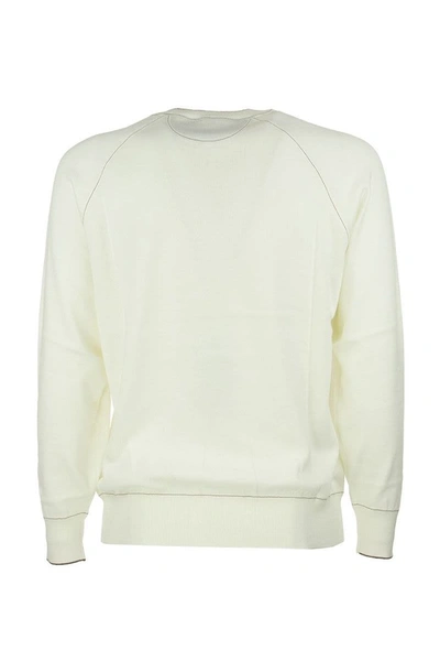 Shop Brunello Cucinelli Cotton Lightweight Sweater In Milk