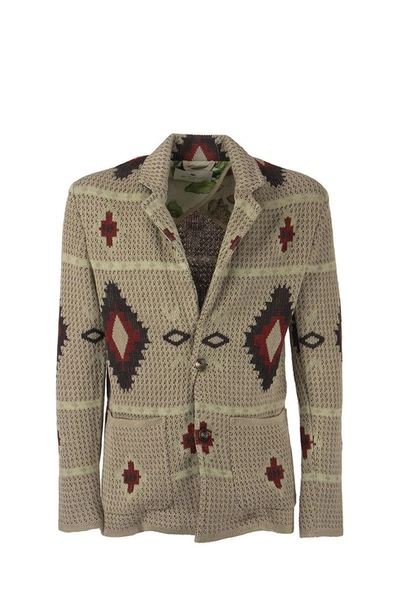 Shop Etro Linen Knit Jacket In Oats