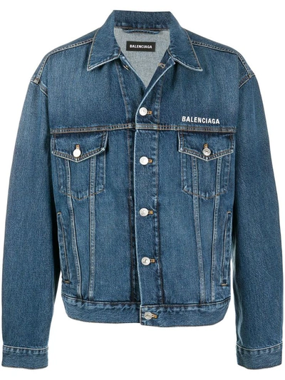 Shop Balenciaga Coats In Denim