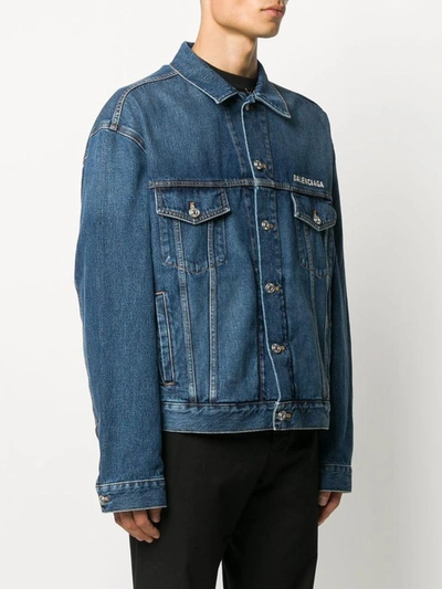 Shop Balenciaga Coats In Denim