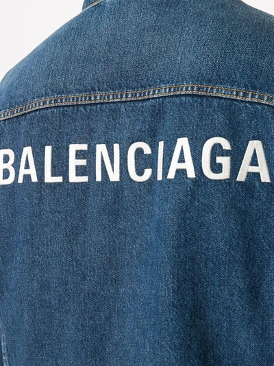 Shop Balenciaga Coats In Denim