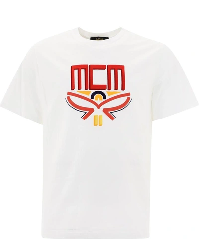 Shop Mcm "butterfly" T-shirt In White